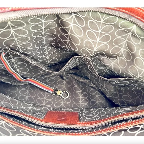 ORLA KIELY Large Coated Canvas Satchel Tote Bag with Leather Handles - Picture 6 of 16